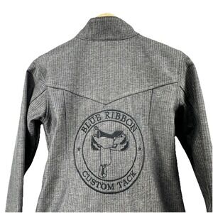 Cinch Western Jacket Grey Womens XS Blue Ribbon Custom Tack Embroidered Logo